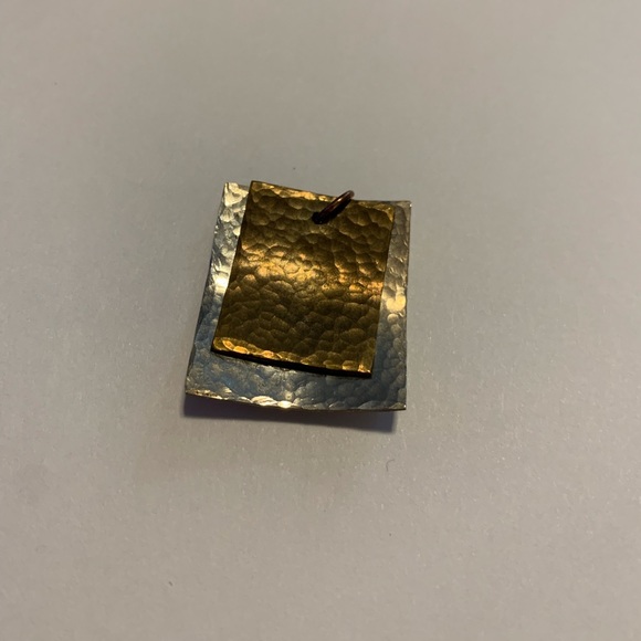 Hand Hammered Sterling and Copper Necklace - Picture 5 of 6